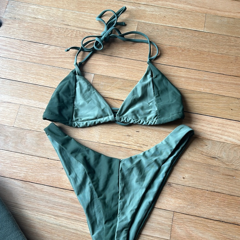 Bikini 2 Shade Green High Waist tie